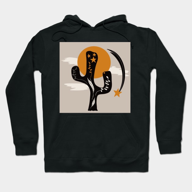 Desert Life Folk Art Hoodie by WalkSimplyArt